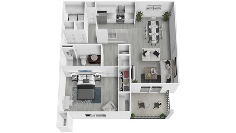 A black and white floor plan of a two-story apartment.
